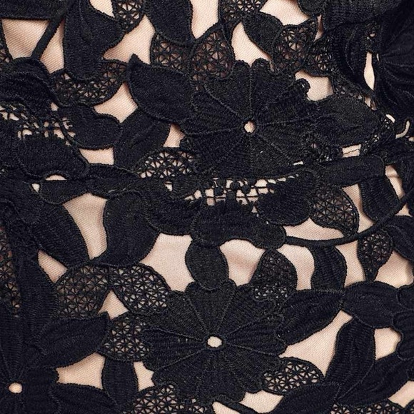 Lulus Looking Devine Black Crochet Lace Bodycon Midi Dress. Pre-Owned. - Picture 6 of 13